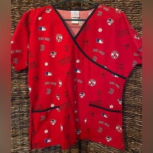 Boston Red Sox scrub top, Sz Medium